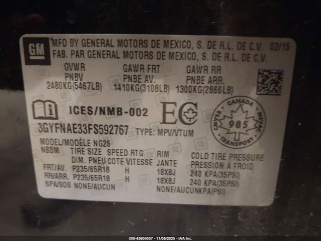 Cadillac SRX Standard Image 16